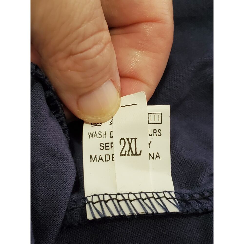 Lot 2 Womens 2XL Linen Blend Capri Pants Blue Olive Green Pull On Ankle NWOT - Picture 3 of 16